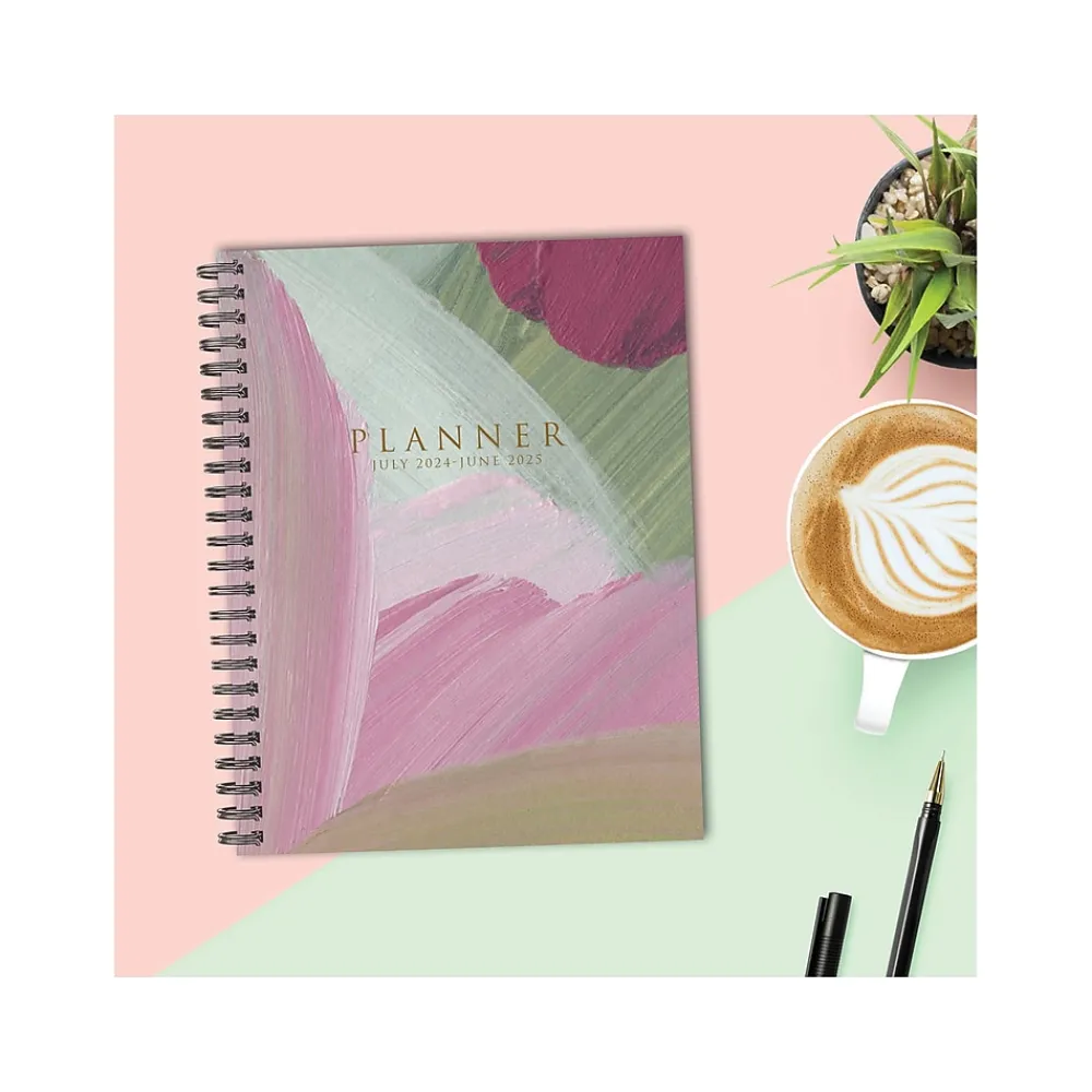 Academic Planners|Willow Creek 2024-2025 Plum Abstract 8.5" x 11" Academic Weekly & Monthly Planner, Paper Cover, Multicolor (47606)