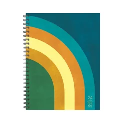 Academic Planners|Willow Creek 2024-2025 Retro Rainbow 6.5" x 8.5" Academic Weekly & Monthly Planner, Paper Cover, Multicolor (47767)