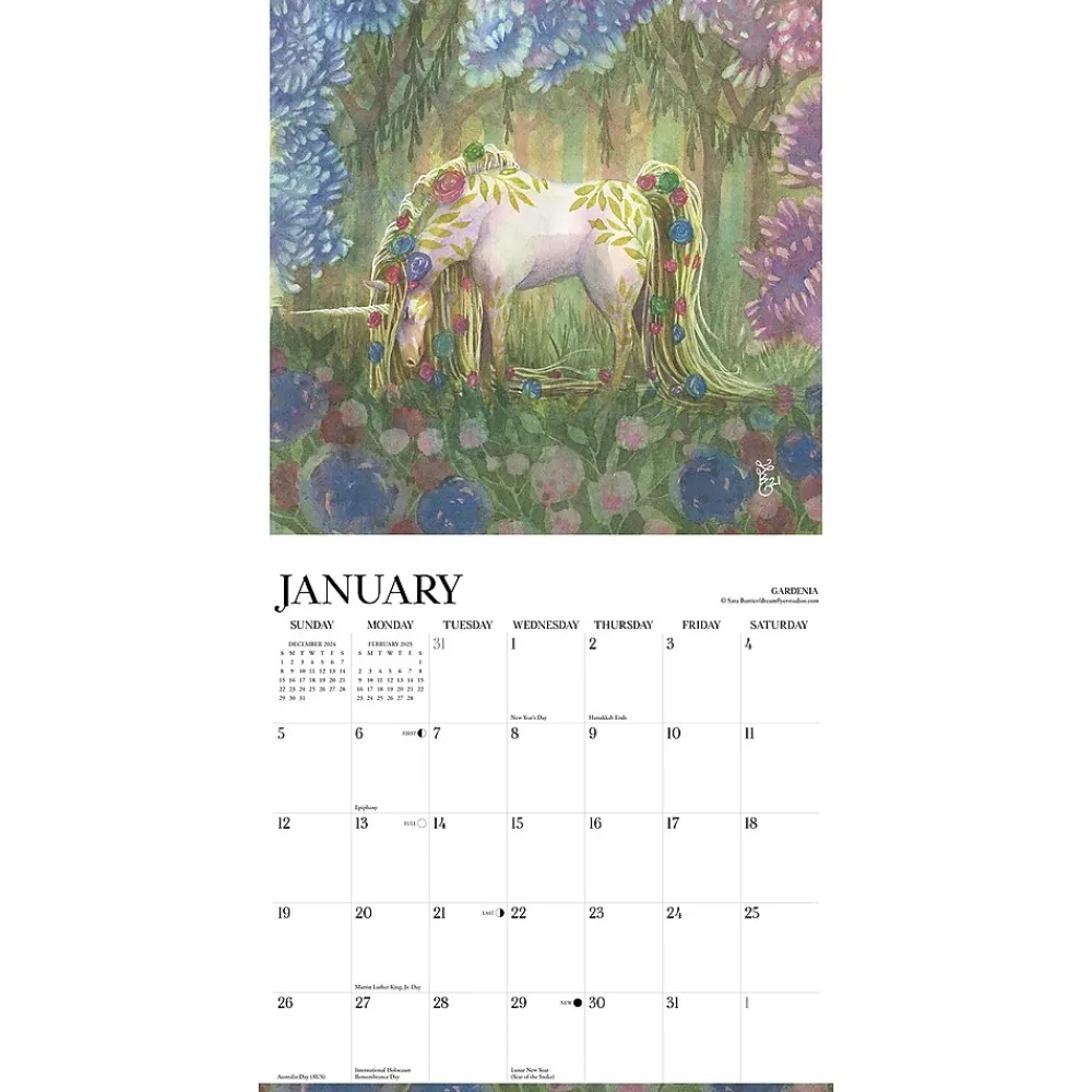 2025 Calendars|Willow Creek 2025 Unicorns 12" x 12" Monthly Wall Calendar (45220)