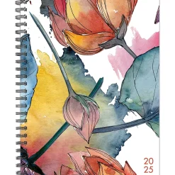 2025 Planners|Willow Creek 2025 Watercolor Flora 6.5" x 8.5" Weekly Planner Cover, Multicolored (48887)
