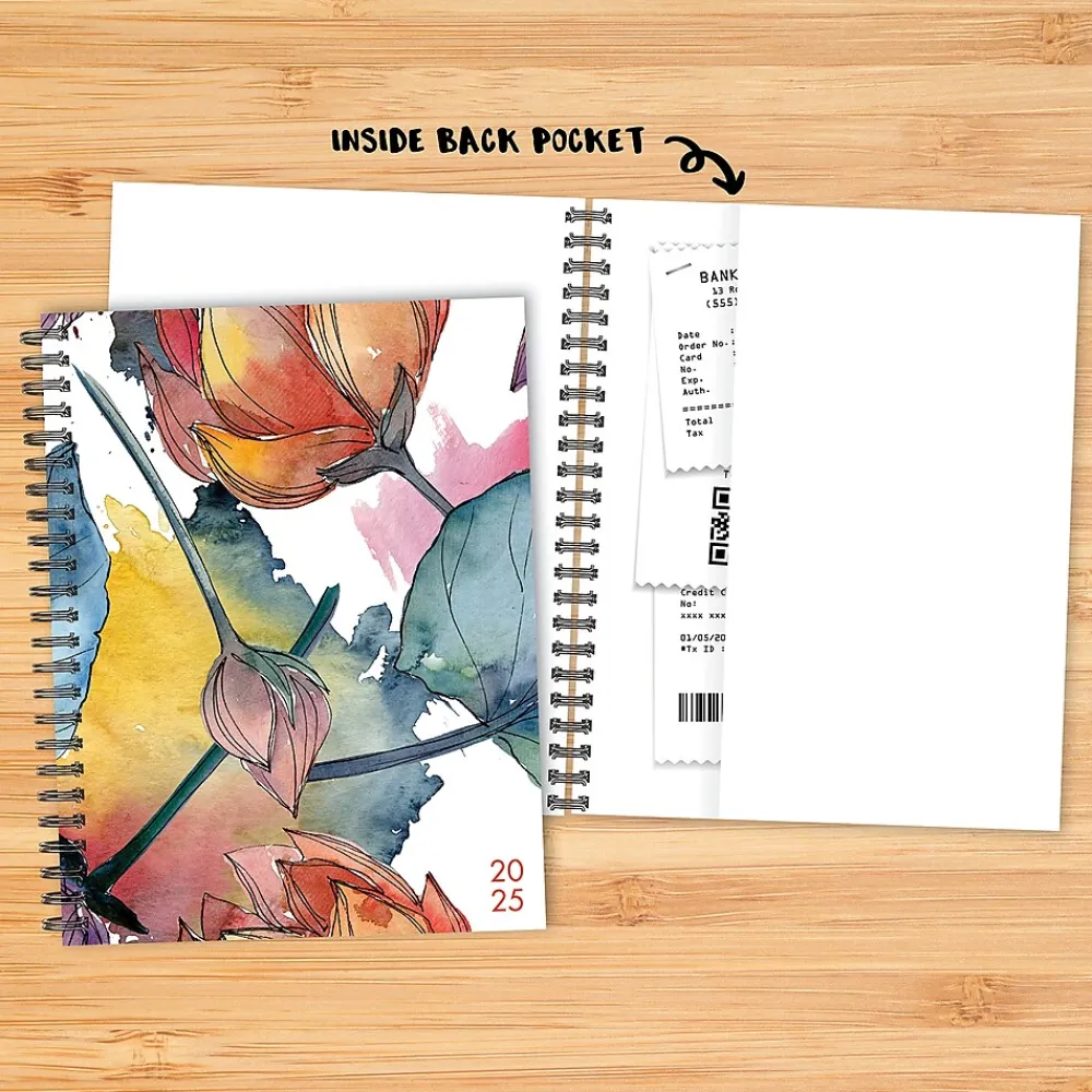 2025 Planners|Willow Creek 2025 Watercolor Flora 6.5" x 8.5" Weekly Planner Cover, Multicolored (48887)