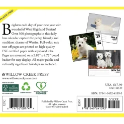 2025 Calendars|Willow Creek 2025 Westies 6" x 5.5" Day-to-Day Calendar (41093)