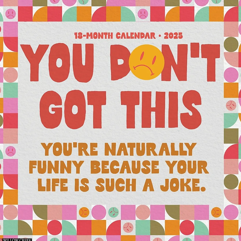 2025 Calendars|Willow Creek 2025 You Don't Got This 12" x 12" Monthly Wall Calendar (45565)