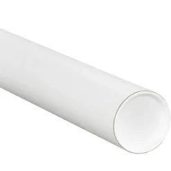 Unbranded 4" x 42" - White Mailing Tubes with Cap, 15/Case