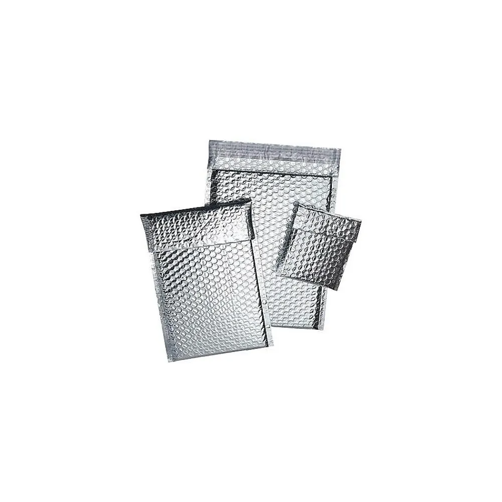 SI Products 8" x 11" Cool Shield Self-Sealing Bubble Mailer, 3/16", Silver, 100/Case (INM811)