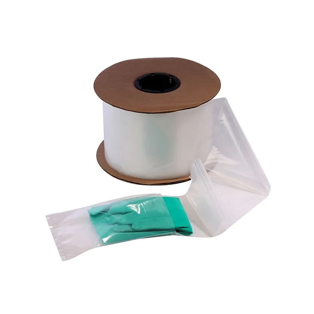 New SI Products 6" x 10" Layflat Poly Bags, Bags on a Roll, 2 Mil, Clear, 1250/Roll (2703)