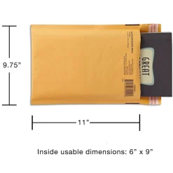 Online Staples 6.75 x 9 Self-Sealing Bubble Mailer (56563)