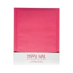 Happy Mail 8.5" x 11" Self-Sealing Bubble Mailer, Pink, Dozen (245158)