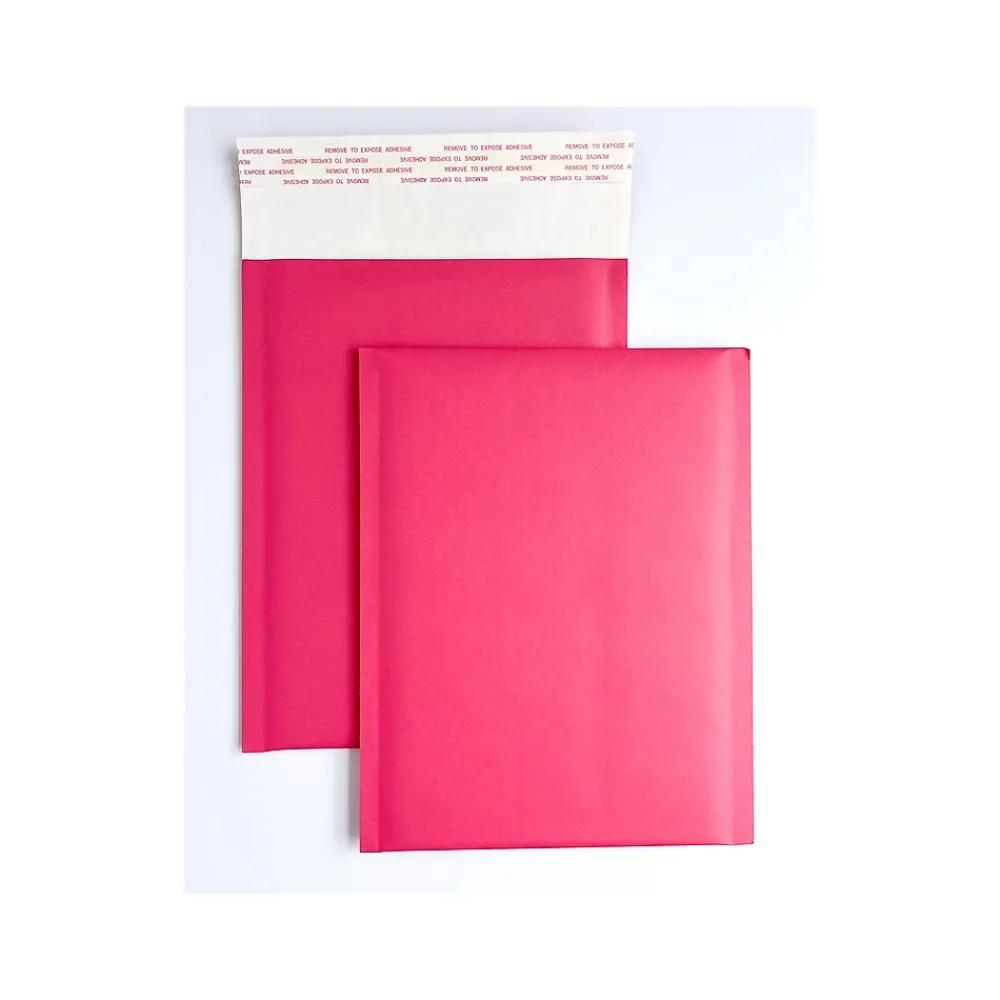 Best Happy Mail 6" x 9" Self-Sealing Bubble Mailer, Pink, Dozen (245155)