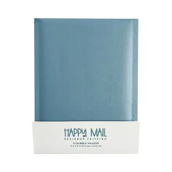 Happy Mail 6" x 9" Self-Sealing Bubble Mailer, Blue, Dozen (245154)