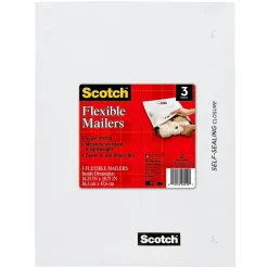 Online Scotch 14.25" x 18.75" Self-Sealing Poly Mailer, #3, White, 3/Pack (8990W-3)