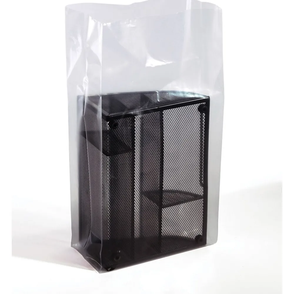 Clearance SI Products 8" x 3" x 15" Gusseted Poly Bags, 3 Mil, Clear, 1000/Carton (1695)