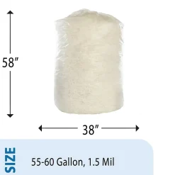 Envision LLDPE 55-60 Gallon Industrial Trash Bag, 38" x 58", Low Density, 1.5 mil, Clear, 100 Bags/BX (8105015171373)<AbilityOne New