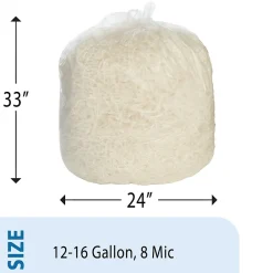 HDPE ProPerformance 12-16 Gallon Industrial Trash Bag, 24"x33", High Density, 8 mic, Natural, 1000 Bags/BX (HD1216L)<AbilityOne
