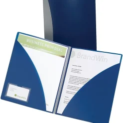 Pocket Folders|ACCO 2 Pocket Plastic Presentation Folder, Blue (GBC21538)