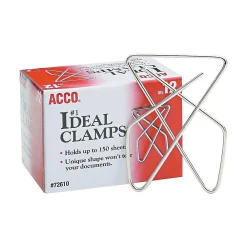 Clips & Fasteners|ACCO Ideal Butterfly Clamps, #1, Silver, 12/Box (A7072610)