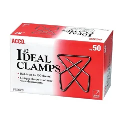 Clips & Fasteners|ACCO Ideal Butterfly Clamps, Small, Silver, 50/Box (A7072620)