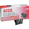 Clips & Fasteners|ACCO ® Medium Binder Clips, Black, Dozen (A7072050B)