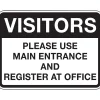 Accuform 18" x 24" Reflective Aluminum Facility Traffic Sign "VISITORS..", Black On White (FRR288RA)