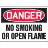 Accuform Safety Sign, DANGER NO SMOKING OR OPEN FLAME, 7" x 10", Plastic (MSMK120VP)