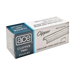 Staples|Advantus Ace Undulated Clipper Staples, 1/4" Leg Length, 5000 Staples/Box (70001)