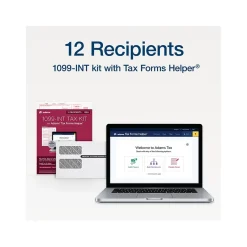 Tax Forms*Adams 2024 1099-INT Tax Form with Self-Seal Envelope, 4-Part, 2-Up, Copy A, 1, B, 2, 12/Pack