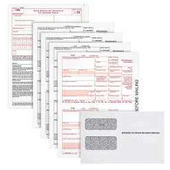 Tax Forms*Adams 2024 1099-MISC 4-Part Laser/Inkject Tax Forms with Envelopes and software, 100/pack (LMISC5KIT-S)