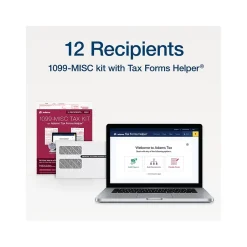 Tax Forms*Adams 2024 1099-MISC Tax Form with Self-Seal Envelopes and Tax Forms Helper, 4-Part, 2-Up, Copy A, 1, B, 2, 12/Pack