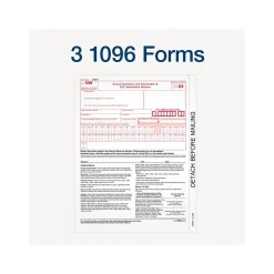 Tax Forms*Adams 2024 1099-NEC Tax Form, 4-Part, 3-Up, Copy A, 1, B, 2, 24/Pack (STAX524NEC-24)