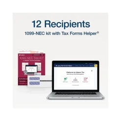 Tax Forms*Adams 2024 1099-NEC Tax Form with Self-Seal Envelope, 4-Part, 3-Up, Copy A, 1, B, 2, 12/Pack (STAX512NEC-24)