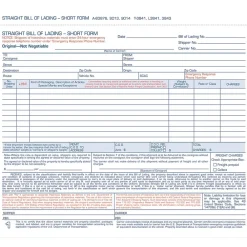 Business Forms*Adams 3-Part Carbonless Bill of Lading, 8-1/2" x 7-7/16", 50 Sets/Book (9013)