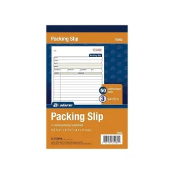 Business Forms*Adams 3-Part Carbonless Packing Slips, 7.94"L x 5.56"W, 50 Sets/Book (T5082)