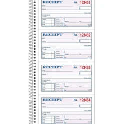 Accounting & Record Journals*Adams 2-Part Carbonless Receipt Book, 5" x 11", 200 Sets/Book (SC1152)