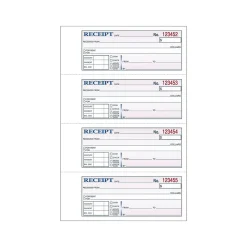 Accounting & Record Journals*Adams 3-Part Carbonless Receipts Hardbound Book, 2.75"L x 7"W, 200 Forms/Hardbound Book (TCH1185)