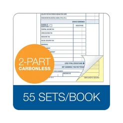 Hr Forms*Adams 2-Part Employee Payroll Record Book, Each (ABF D4743)