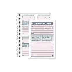 Notepads|Adams Phone Message Pad, 5.5" x 3.8", Ruled, Pink, 100 Sheets/Pad (SC1187D)