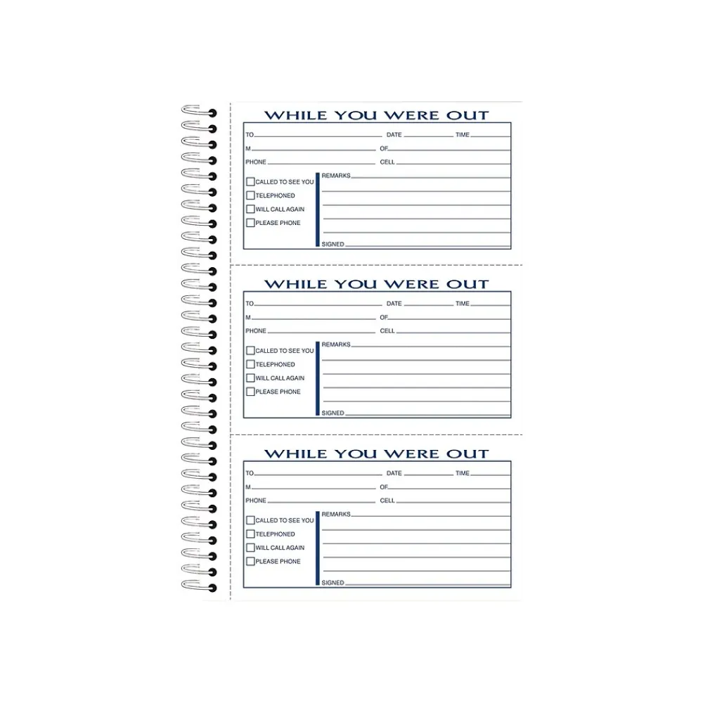 Notepads|Adams Phone Message Pad, 5.5" x 8.5", Ruled, White, 100 Sheets/Pad (SC8603D)