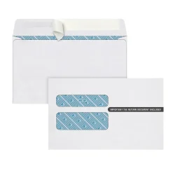 Hot Adams Self Seal Security Tinted Double Window W-2 Tax Form Envelope, White, 100/Pack (7510PS100)