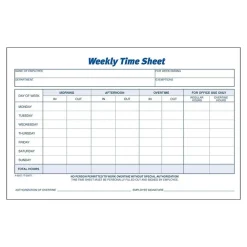 Hr Forms*Adams Time Sheets, 100/Pad, 2 Pads/Pack (ABF 9507ABF)