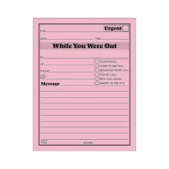 Notepads|Adams While You Were Out Message Pads, 4.25" x 5.5", Pink, 50 Sheets/Pad, 24 Pads/Pack (9711)