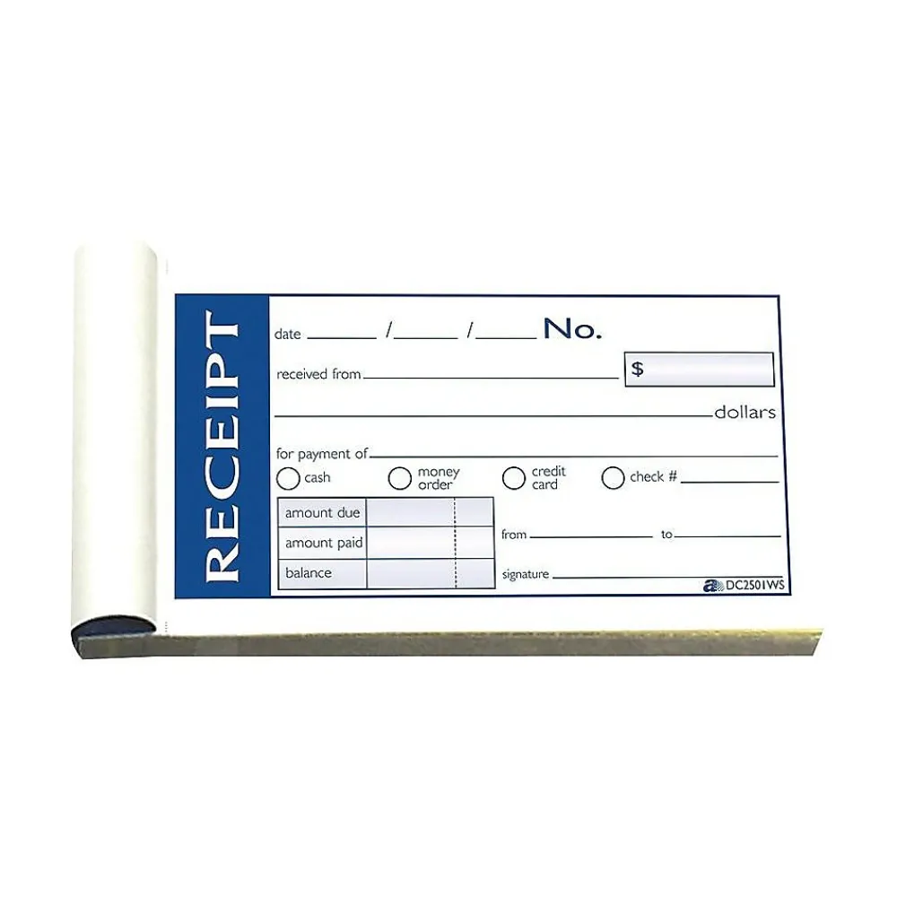 Accounting & Record Journals*Adams Write 'N Stick Receipt Book, 2.75" x 5.38", White, 50/Pack (ABF DC2501WS)