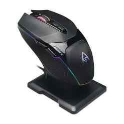Clearance Adesso iMouse X50 Series Gaming Mouse with Charging Cradle, 2.4 GHz Frequency/33 ft Wireless Range, Left/Right Hand Use, Black