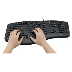 New Adesso Tru-Form Media Ergonomic Keyboard, Black (AKB-160UB)