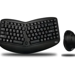 Discount Adesso Tru-Form Wireless Ergonomic Keyboard and Optical Mouse Combo, Black (WKB-1150CB)