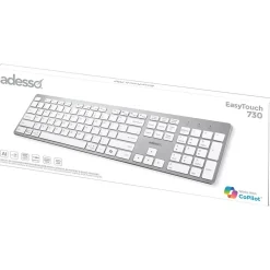Adesso Wired Multi-OS Scissor Switch Keyboard with Copilot AI Hotkey, White (AKB-730UW)