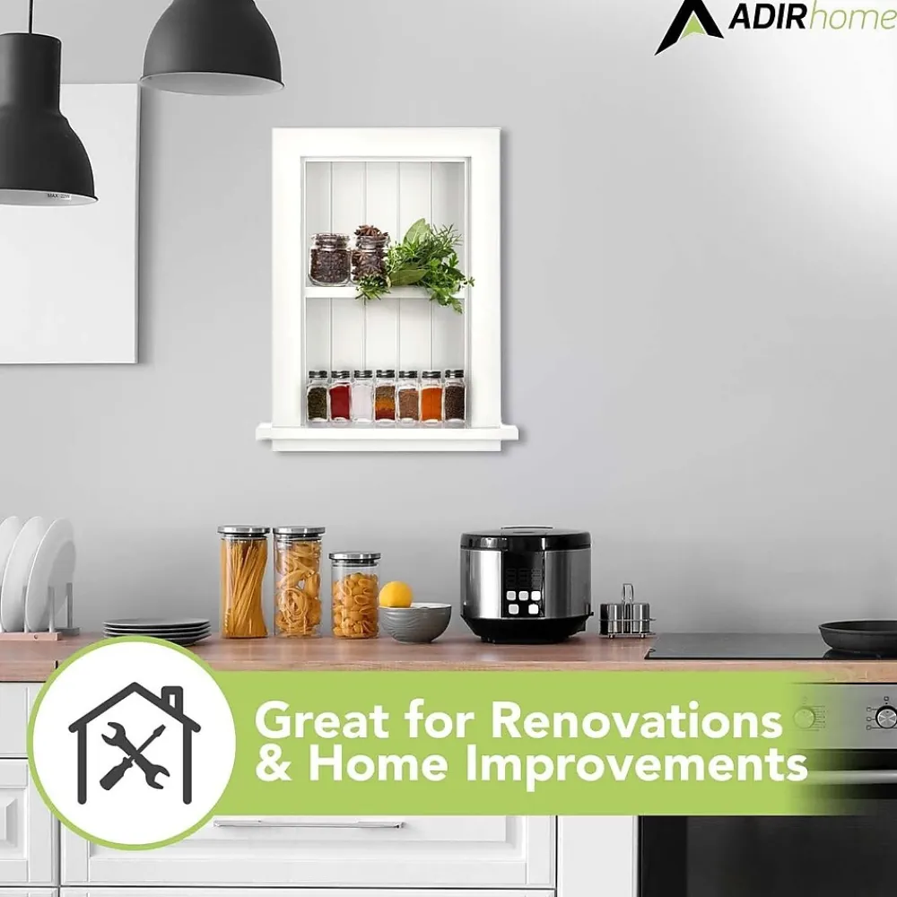 Shelving*AdirHome 1-Shelf Recessed Wall Mount Shelf, 19" x 12.75" x 4.75", (515-01-WHI) White