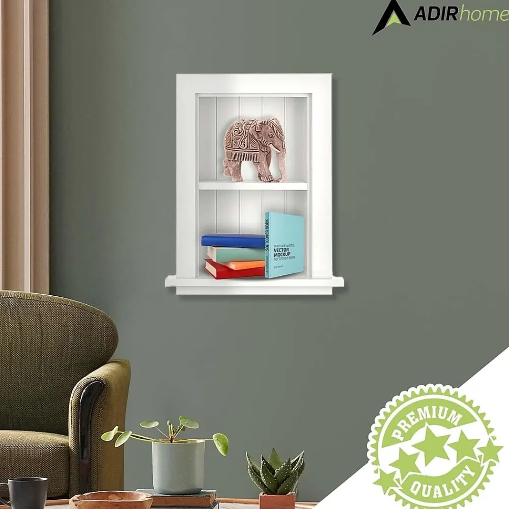 Shelving*AdirHome 1-Shelf Recessed Wall Mount Shelf, 19" x 12.75" x 4.75", (515-01-WHI) White