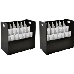 File Cabinets*AdirOffice 21-Slot Mobile Roll File, 28.5"H x 30"W x 15.75"D, Black (625-BLK-2PK)
