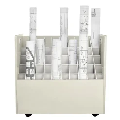 File Cabinets*AdirOffice 50-Slot Mobile Roll File, 28.5"H x 30"W x 15.75"D, White (626-WHI-2PK)