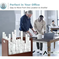 File Cabinets*AdirOffice 50-Slot Mobile Roll File, 28.5"H x 30"W x 15.75"D, Mahogany (626-MA-2PK)